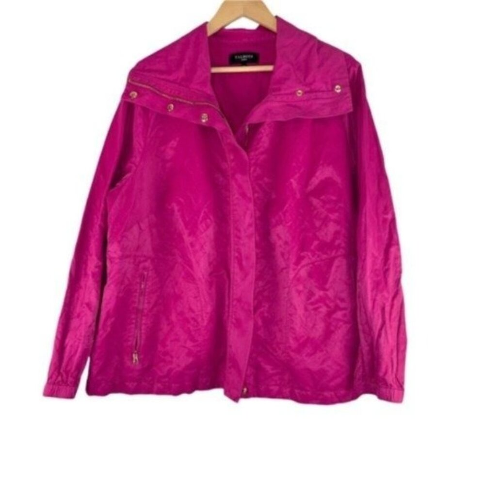 Talbots Fuschia Metallic Zip Front Jacket